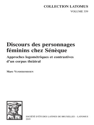 cover image of Discours des personnages feminins chez Seneque